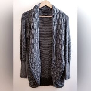 Claire Jolie Two Tone Gray Cocoon Open Long Cardigan Knit Sweater Size L